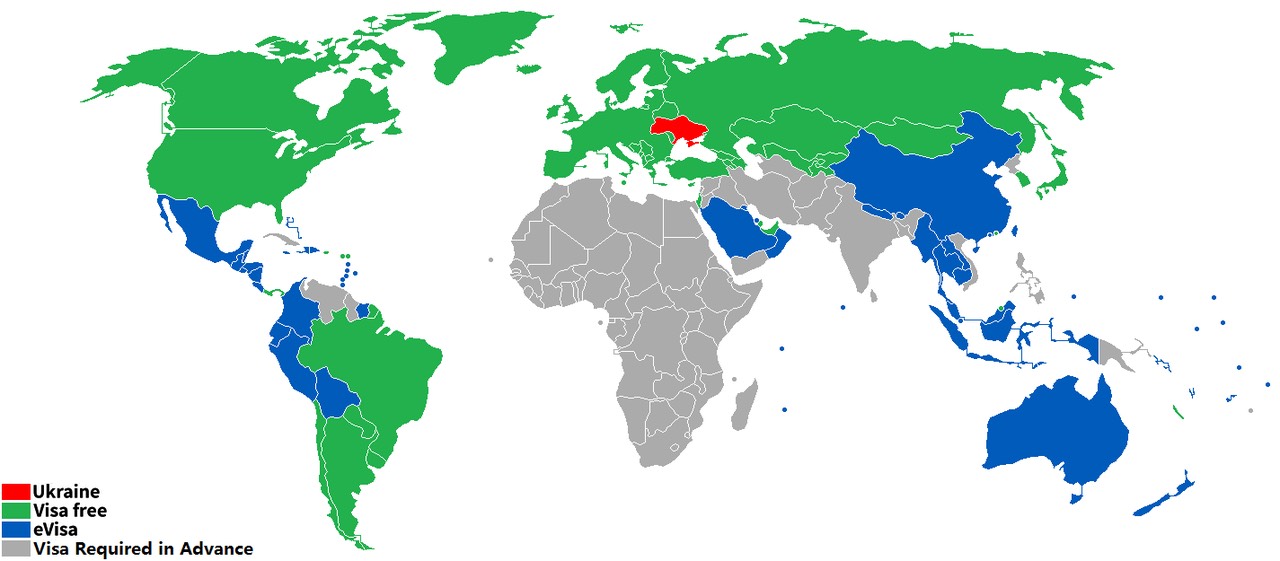 Ukraine Visa Map